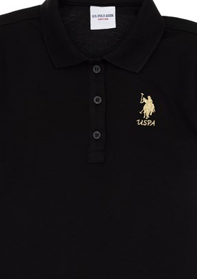US POLO ASSN Siyah Kız Çocuk Örme Elbise