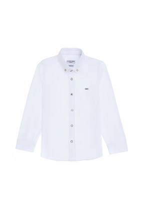 US POLO ASSN Beyaz Erkek Çocuk Uzun Kol Gömlek