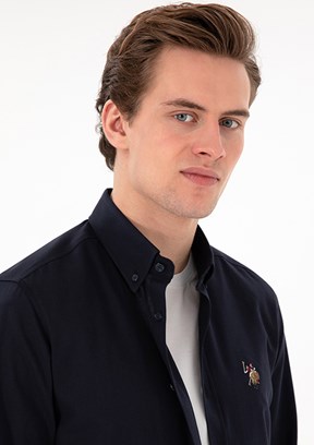 US POLO ASSN Lacivert Erkek Uzun Kol Gömlek
