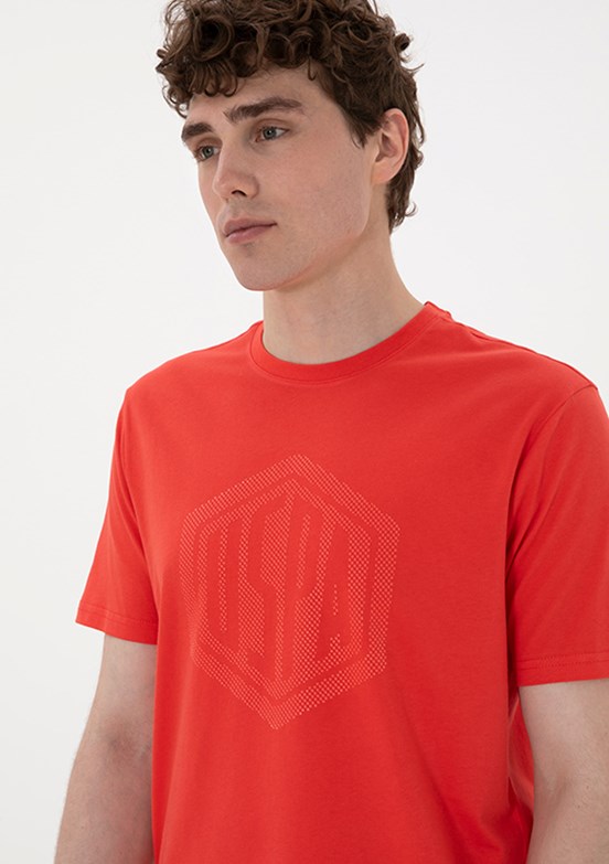 US POLO ASSN Kırmızı Erkek Regular T-Shirt