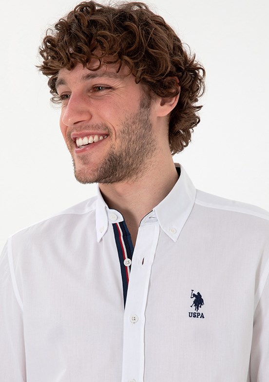 US POLO ASSN Beyaz Erkek Uzun Kol Gömlek