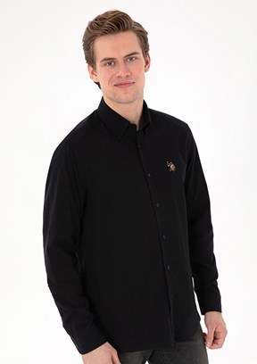 US POLO ASSN Erkek Siyah Uzun Kol Gömlek