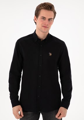 US POLO ASSN Erkek Siyah Uzun Kol Gömlek