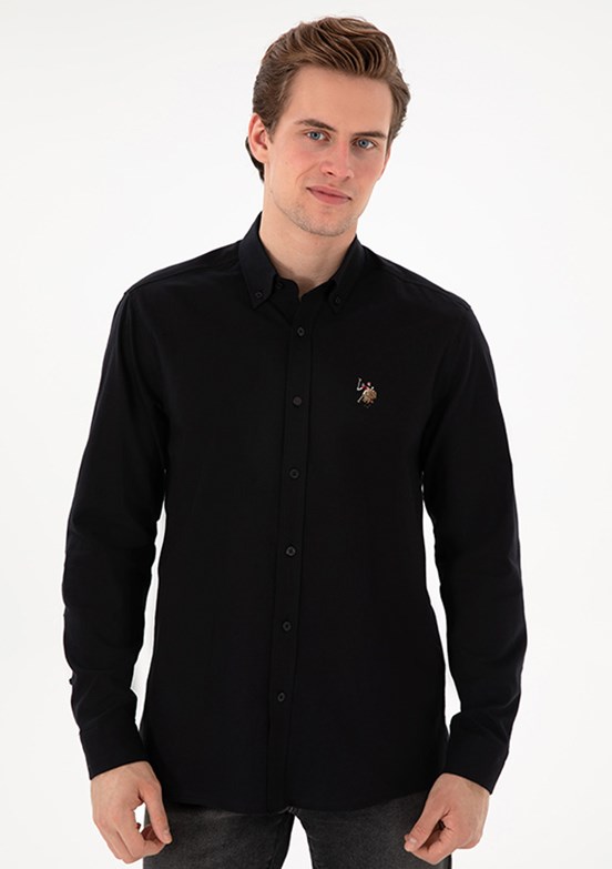 US POLO ASSN Erkek Siyah Uzun Kol Gömlek