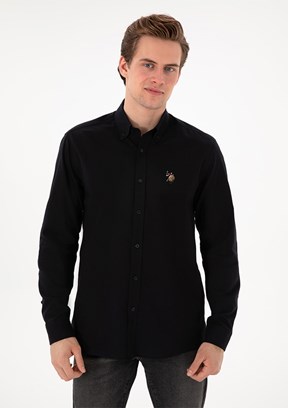 US POLO ASSN Siyah Erkek Uzun Kol Gömlek