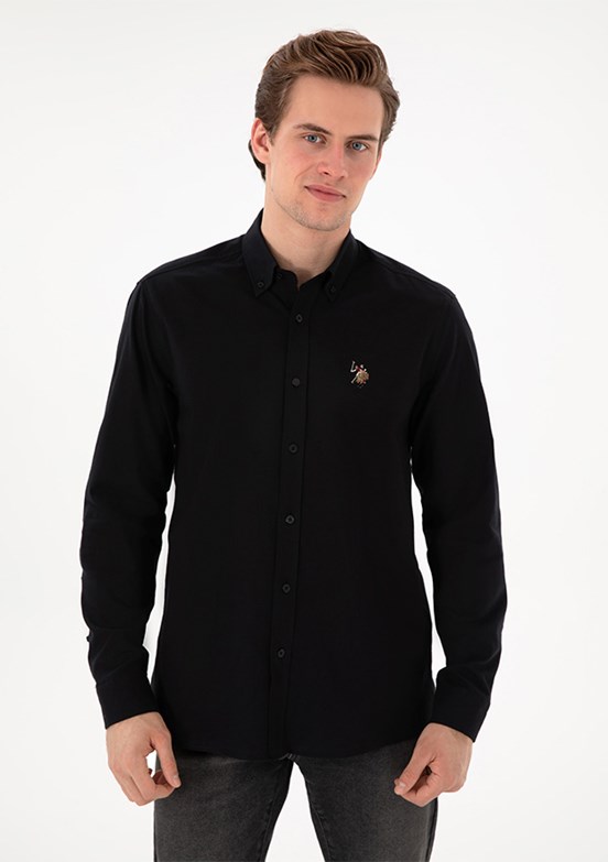 US POLO ASSN Siyah Erkek Uzun Kol Gömlek