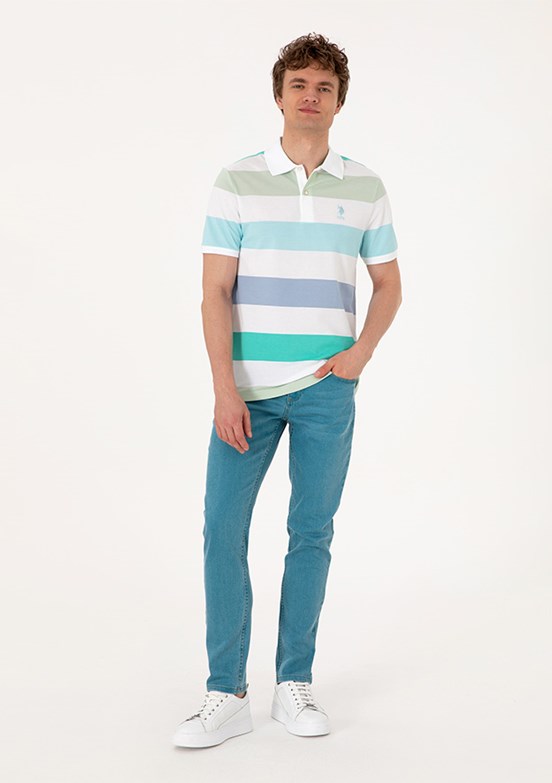 US POLO ASSN Yeşil Erkek Slim Jean Pantolon
