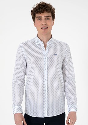 US POLO ASSN Mavi Erkek Uzun Kol Gömlek