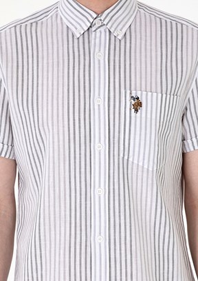 US POLO ASSN Gri Erkek Uzun Kol Gömlek