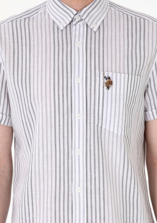 US POLO ASSN Gri Erkek Uzun Kol Gömlek