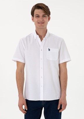US POLO ASSN Beyaz Erkek Uzun Kol Gömlek