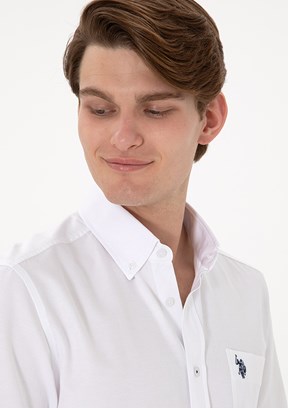 US POLO ASSN Beyaz Erkek Uzun Kol Gömlek