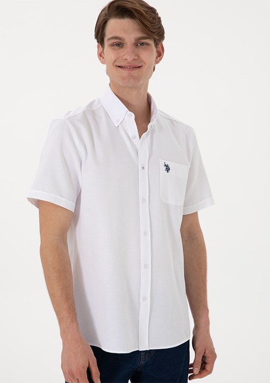 US POLO ASSN Beyaz Erkek Uzun Kol Gömlek