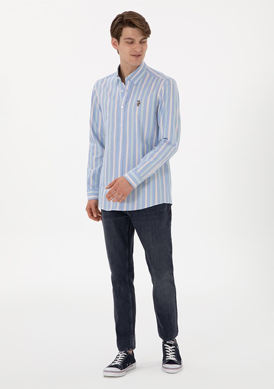 US POLO ASSN Gri Erkek Slim Jean Pantolon