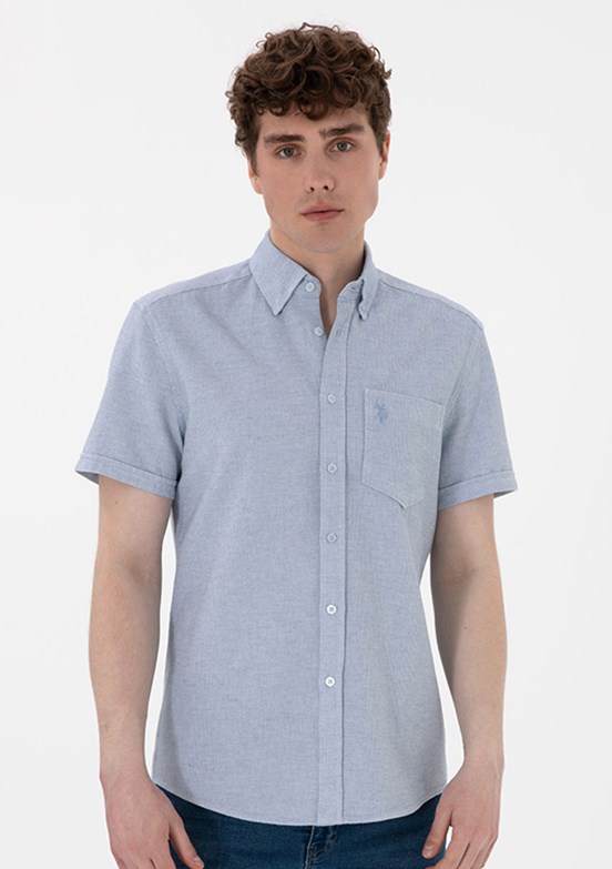 US POLO ASSN Mavi Erkek Uzun Kol Gömlek