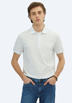 KİP Beyaz Erkek Polo Yaka T-Shirt