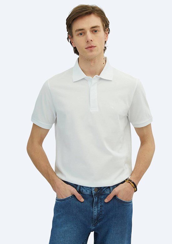 KİP Beyaz Erkek Polo Yaka T-Shirt