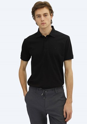 KİP Siyah Erkek Polo Yaka T-Shirt