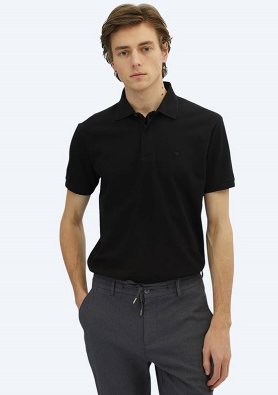 KİP Siyah Erkek Polo Yaka T-Shirt