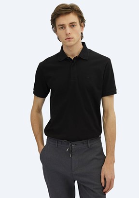 KİP Siyah Erkek Polo Yaka T-Shirt