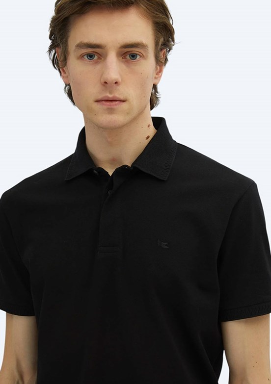 KİP Siyah Erkek Polo Yaka T-Shirt