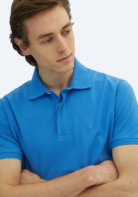 KİP Mavi Erkek Polo Yaka T-Shirt