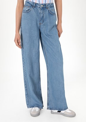 US POLO ASSN Mavi Kadın Rahat Kesim Jean Pantolon