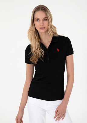 US POLO ASSN Siyah Kadın Basic T-Shirt