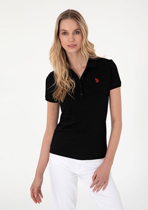 US POLO ASSN Siyah Kadın Slim T-Shirt