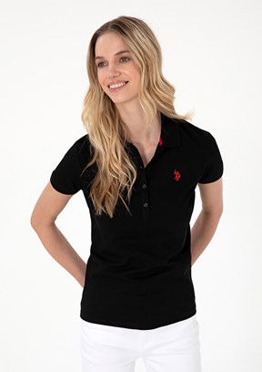 US POLO ASSN Siyah Kadın Slim T-Shirt
