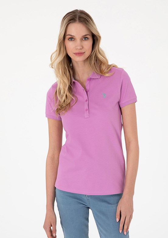 US POLO ASSN Kadın Pembe Basic T-Shirt
