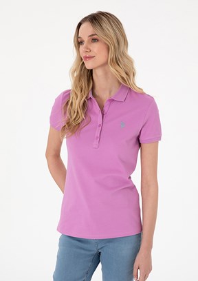 US POLO ASSN Kadın Pembe Basic T-Shirt