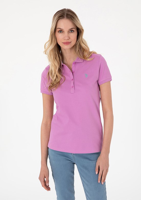 US POLO ASSN Pembe Kadın Basic T-Shirt