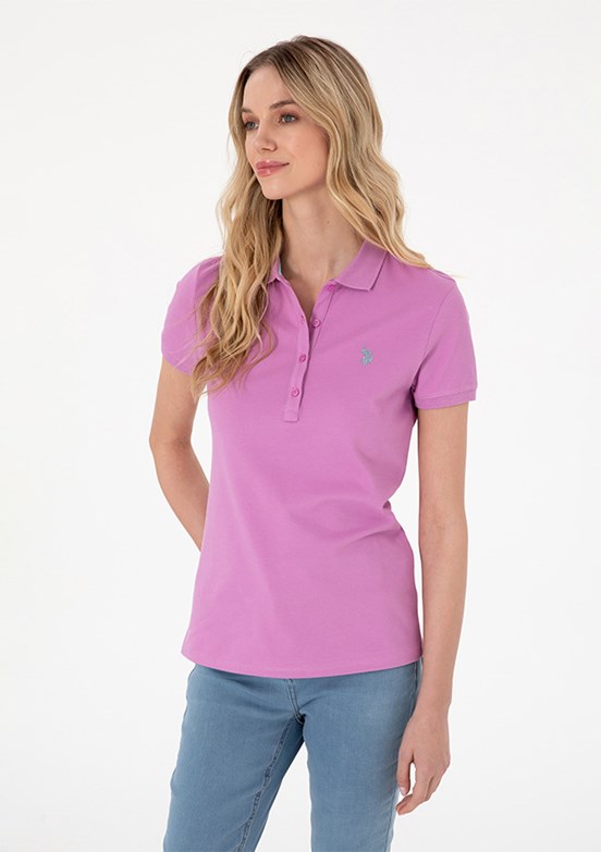 US POLO ASSN Pembe Kadın Basic T-Shirt