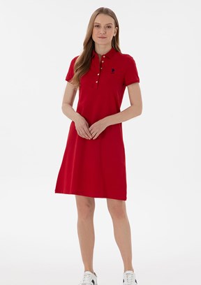US POLO ASSN Kırmızı Kadın Culotte Elbise