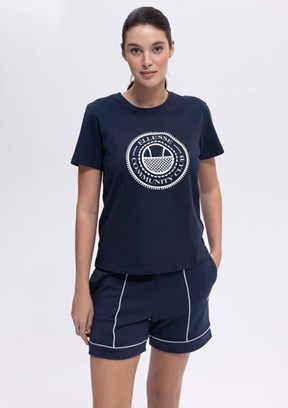 ELLESSE Lacivert Kadın Baskılı T-shirt