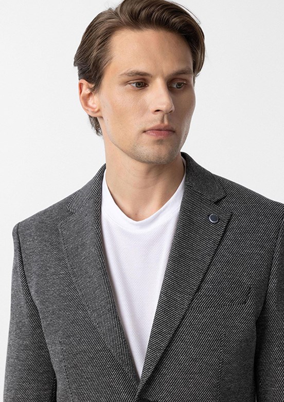 SÜVARİ Siyah Erkek Slim Ceket