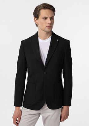 SÜVARİ Siyah Erkek Slim Ceket