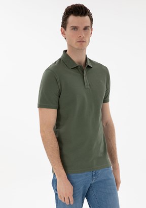PİERRE CARDİN Yeşil Erkek Basic T-Shirt