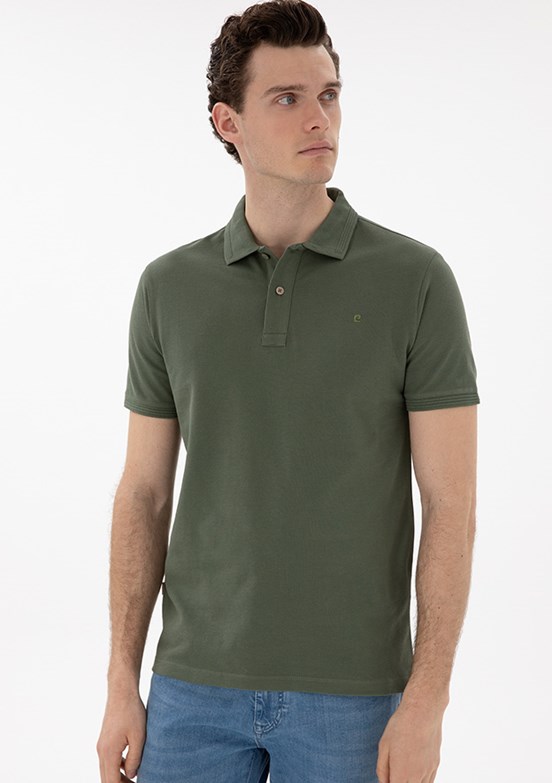 PİERRE CARDİN Yeşil Erkek Basic T-Shirt