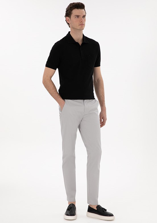 PİERRE CARDİN Gri Erkek Slim Pantolon