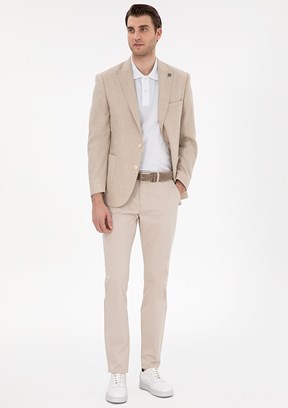 PİERRE CARDİN Bej Erkek Slim Pantolon