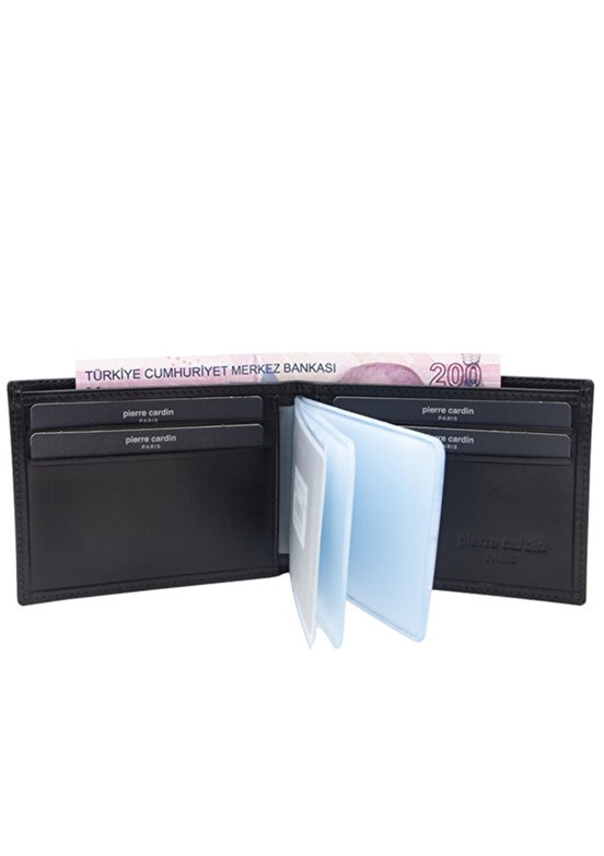PİERRE CARDİN - PC-075 Erkek Siyah Deri Cüzdan