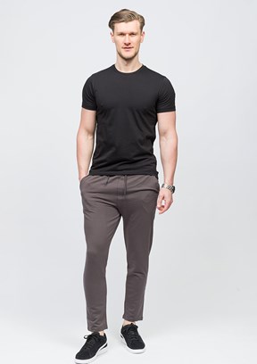 JOHNNY JOE Siyah Erkek Bisiklet Yaka T-shirt