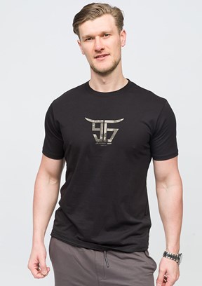JOHNNY JOE Siyah Erkek Bisiklet Yaka T-shirt