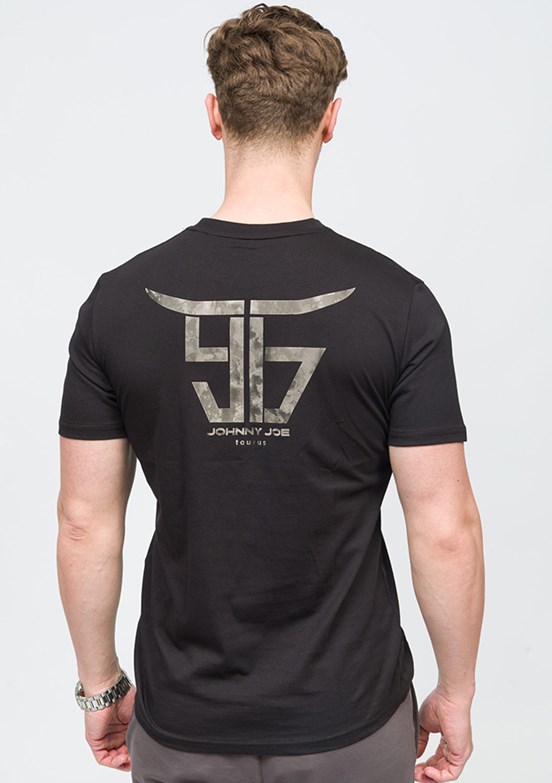 JOHNNY JOE Siyah Erkek Bisiklet Yaka T-shirt
