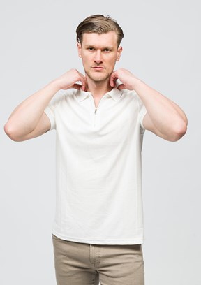 JOHNNY JOE Ekru Erkek Polo Yaka T-shirt