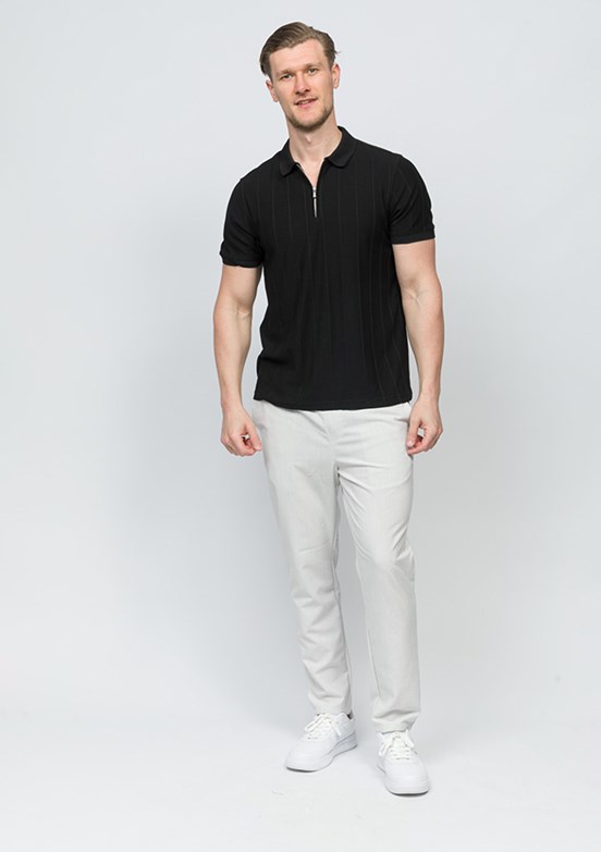 JOHNNY JOE Siyah Erkek Polo Yaka T-shirt
