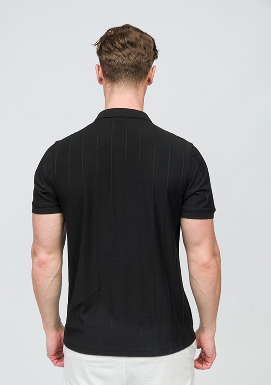 JOHNNY JOE Siyah Erkek Polo Yaka T-shirt
