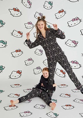 HELLO KİTTY Siyah Kız Çocuk Pijama Takımı